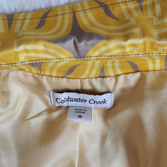 Coldwater Creek Sz 18 Yellow and Grayish Patterned Top/Jacket - Picture 2 of 5